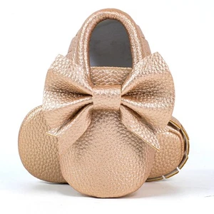 Bebila Double Bow Fringe Baby Moccasins - Soft Sole Baby Shoes Girls Toddler ... - Picture 1 of 6