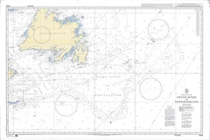 2666 Grand Banks Newfoundland Canada East Coast Chart Map Marine Wall Admiralty - Picture 1 of 6