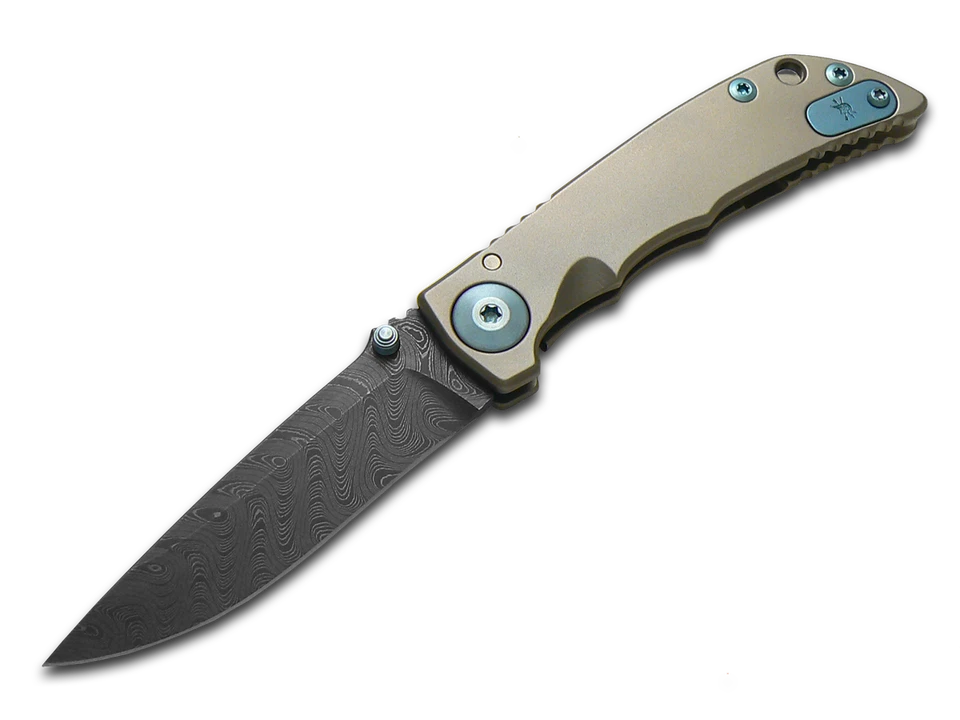 Spartan Blades Harsey Folder 3.25 SF10DMBL Titanium Damascus Steel Pocket Knife - Image 1 of 2