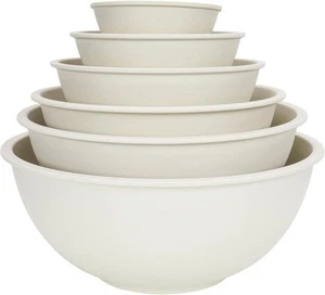 Chef Craft Eco Bamboo Fiber Mixing Bowl Set, 6 Piece Set, Natural - Picture 1 of 12