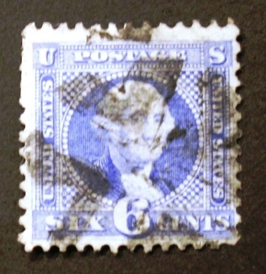 10-31,  RNV350 ****  SCOTT #115,  6c WASHINGTON,  USED,   c1869,  CV $225 - Image 1 of 2