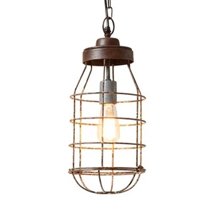 Irvins Country Tinware Industrial Cage Light Pendant - Picture 1 of 3