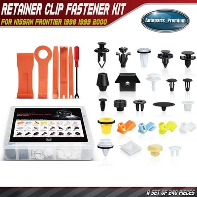 Kits de retención de clip de panel de moldura de puerta para guardabarros 240 piezas para Nissan Frontier 98-00 Foto 1 de 4