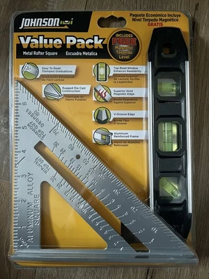 Johnson value pack Metal Rafter Square and Magnetic Torpedo Level - Image 1 of 4