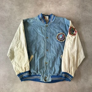 DeLong Toronto Blue Jays Varsity Jacke Herren Large 90s Denim Bomber, Blau - Bild 1 von 8
