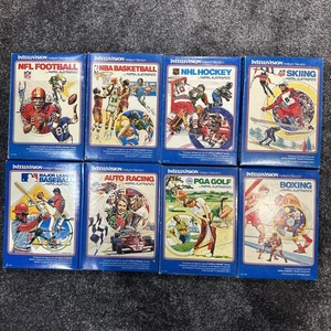 Intellivision Sports 8 Game CIB Lot: NFL, NBA, NHL, PGA, Skiing, Racing, Boxing - Picture 1 of 11