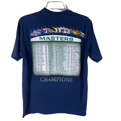 Masters Champions Blue T-Shirt Golf Winners 1934 -2013 Yellow Logo Unisex Small - Image 1 of 4