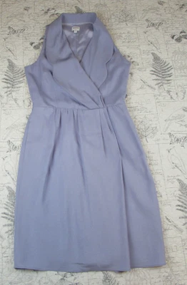 Vestido Vaina Armani Collezioni Lana Lila BLD IMITACIÓN ENVOLTURA SIN Mangas Midi Talla 8 Foto 1 de 4