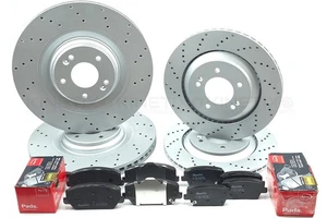 FOR HYUNDAI I30 N KONA N 2.0 N 2021- DRILLED FRONT REAR BRAKE DISCS APEC PADS - Picture 1 of 11