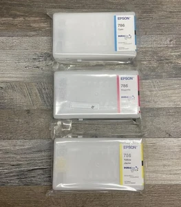 Cartucce di inchiostro standard originali Epson Durabrite 786 ciano, magnete e giallo - NUOVE - Foto 1 di 2