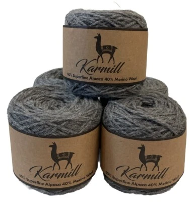 Alpaca Wool 60% Superfine Alpaca 40% Merino Lot-5 Dk Weight MID Gray Heather 618 - Image 1 of 4
