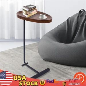 Small Side Table Narrow C Shaped End Table for Sofa Couch and Bed Bedroom - Picture 1 of 12