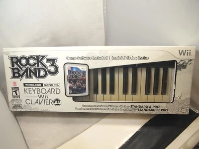 ROCK BAND 3 Wii Software & Wireless Keyboard Controller Bundle - NEW IN BOX - Image 1 of 4