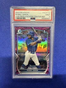 2023 Bowman #BCP-112 Ronny Simon Chrome 1st Fuschia Lunar Crater #/199 PSA 9 - Bild 1 von 2