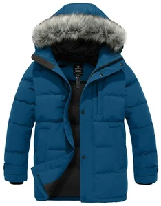 Wantdo Men's Winter Warm Puffer Jacket Thicken  Bubble Coat Waterproof with Hood - Picture 1 of 38