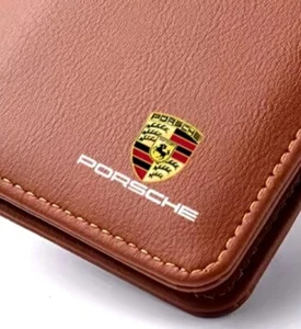 Porsche Branded Mens Premium Wallet (BROWN) - Picture 1 of 5