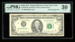 DBR 1977 $100 FRN New York STAR Fr. 2168-B* PMG 30 Serial B00698659* - Picture 1 of 2