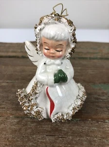 Cerámica Ángel Adorno Espagueti Borde Galleta Barril Reproducción Estilo Vintage - Imagen 1 de 5