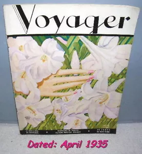 Original 1935 French Line, folleto de viaje Voyager, abril de 1935 - Imagen 1 de 1