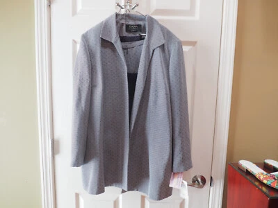 NUEVO CON ETIQUETAS Dana Buchman Mujer 3 piezas Falda Chaqueta Top Traje Azul Marino Talla 16 Carrera Academia Foto 1 de 4