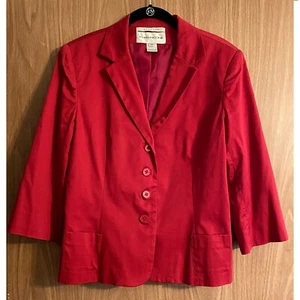 Evan Picone Red Women's Blazer Jacket - Size: 12 - Picture 1 of 3