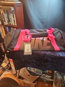 Bolso de Gimnasio Nike Retro Vintage Años 80 Negro Rosa Naranja Nuevo con Etiquetas - Imagen 1 de 8