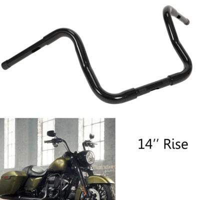 Black Ape Hangers Bar 1 1/4'' Fat 14" Rise Handlebar Fit For Harley Sportster - Image 1 of 4