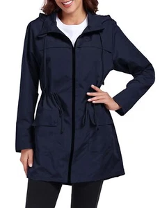 Womens Raincoats Waterproof with Hood Lightweight Hooded Windproof Active Out... - Picture 1 of 5