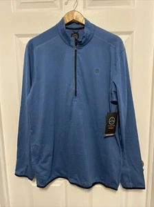 Wrangler ATG Maglione Uomo Grande e Alto Manica Lunga 1/2 Zip - Blu - LT - Foto 1 di 5