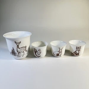 PartyLite Woodland Pals Set portacandele Tealight P92845 porcellana delicata - Foto 1 di 6