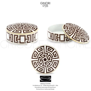 Richard Ginori - Labyrinth Ebenholz Aufbewahrungsbox Ø max. 13,2cm ↥ 5,3cm - Bild 1 von 9