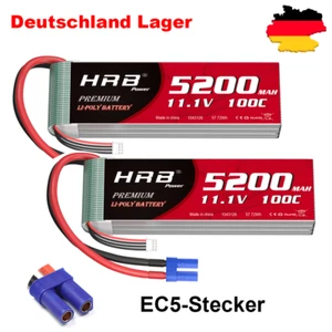 2Stück HRB 3S 11,1V 5200mAh EC5 Lipo Akku für RC Hubschrauber Auto LKW FPV Quad - Bild 1 von 7