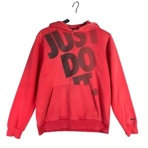 Nike Just Do It Red Pullover Hoodie Men’s Size Medium Swoosh Graphic - Picture 1 of 12