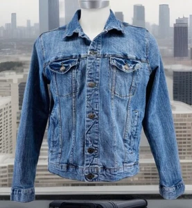 Aeropostale Denim Jacket Men Sz L Stretch Trucker Button Front Pockets 2738 MB6 - Picture 1 of 9