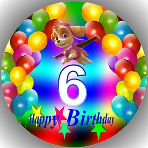 Tortenaufleger Geburtstag Tortenbild Fondant - Oblate Paw Patrol Zahl  B6 - Bild 1 von 1