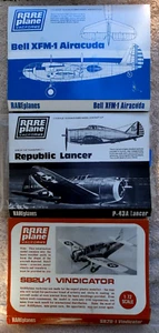 Lot of Three Rare Plane Bell XFM-1 Airacuda Republic Lancer SB2U.1 Vindicator - Bild 1 von 7