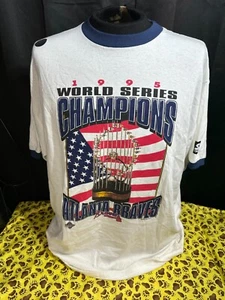 Vintage 1995 World Series Champions Atlanta Braves T-shirt - Sz. XL - NWD - Picture 1 of 7
