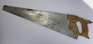 Vintage ATKINS Silver Steel Hand Saw 24” Blade Wooden Handle 10 Points - Picture 1 of 11