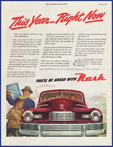 Auto d'epoca 1946 NASH ""600" Ephemera Stampa anni '40 Annuncio - Foto 1 di 1