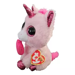 Ty Valentines Beanie Boos Darling the Pink Unicorn With Heart Boo 6" With Tags - Picture 1 of 11