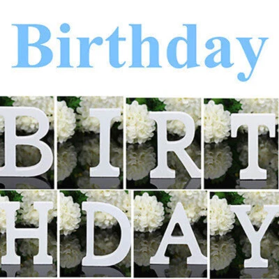 Lettere Dell'alfabeto In Legno Bianco Da 8 Cm Nome Decorazione Per La Casa ☆ - Immagine 1 di 4