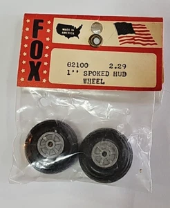 Vintage New Old Stock Fox RC Airplane Tire & Wheels 1" #62100 NOS Sealed - Picture 1 of 3