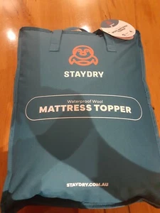 Staydry Wool Waterproof Mattress Topper King Single - Picture 1 of 7