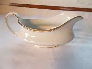 J & G Meakin England White Gold Trim Gravy Boat - Picture 1 of 4