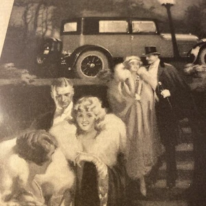 Rare 1925 VTG V-63 Cadillac Coach Fred MIZEN Wealthy Couples Date Night Fur Coat - Picture 1 of 5