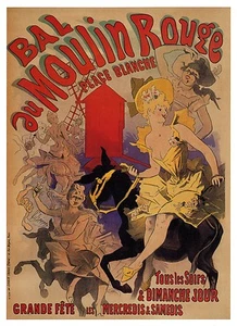 moulin rouge french print art painting satin poster for glass frame 36" x 24" - Picture 1 of 1