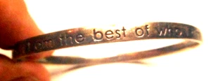 vintage Carolee Lux sterling silver text teaching bangle bracelet 14g 7" - Picture 1 of 6