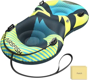 Snow Tube with Towable Leash, Airsfish 2 Seats Large Inflatable Snow Sled Heavy  - Bild 1 von 5