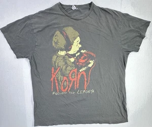 Korn Follow the Leader Grafik T-Shirt Vintage Style Band Tee grau XL - Bild 1 von 6