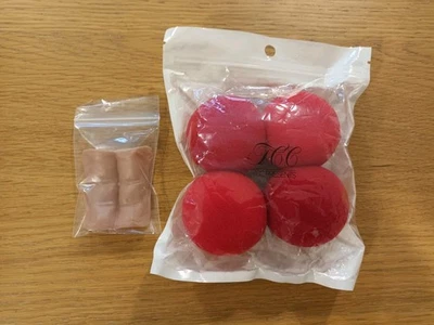 TCC Magic 4 Red Sponge Balls + Generic Sanada Fingers Gimmick - Image 1 of 3